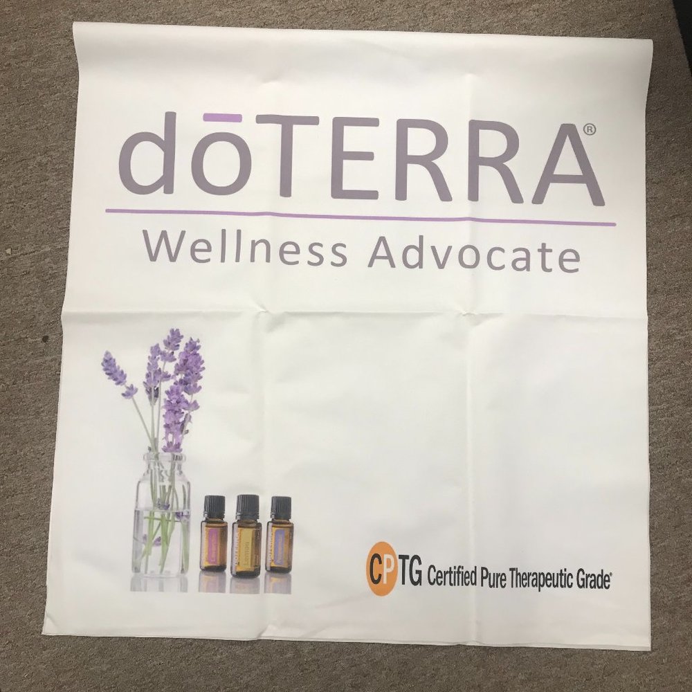 Lot of Doterra marketing sales party event table clothes runner & table top aids